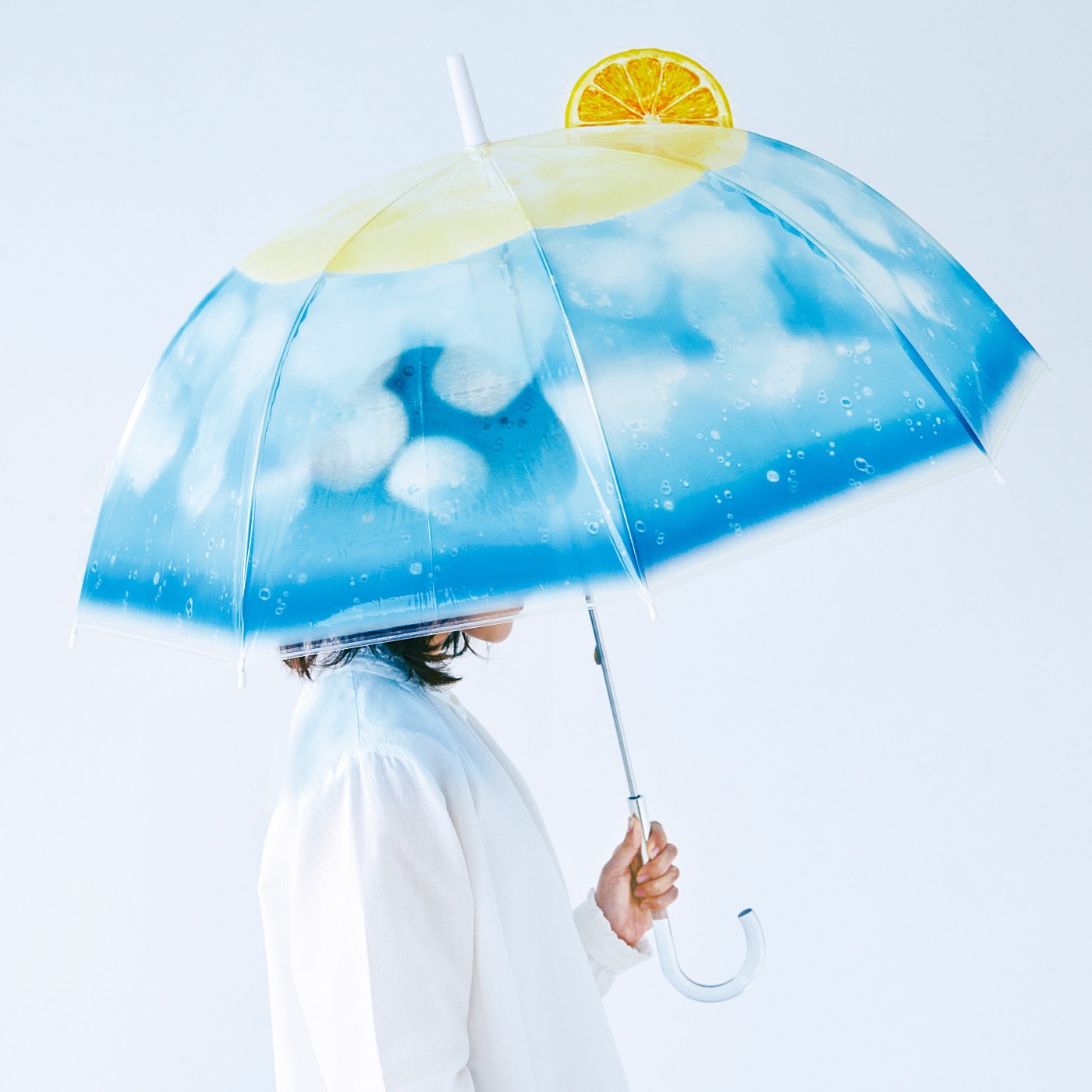 3color 크림 소다 레몬 블루베리 러블리 투명 우산 장우산